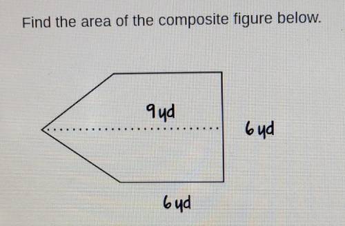 Find there area of the composite figure below​