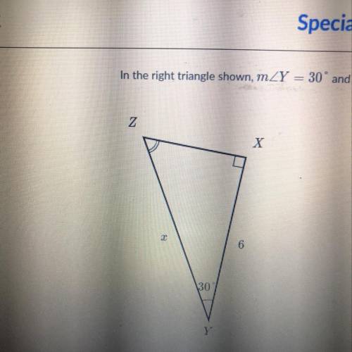 In the right triangle shown, m