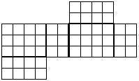 The net of a rectangular prism is shown below. Each square represents 1 square unit.

What is the