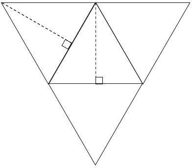The net of an equilateral triangular pyramid is shown below. Use the ruler in the toolbar to the ri