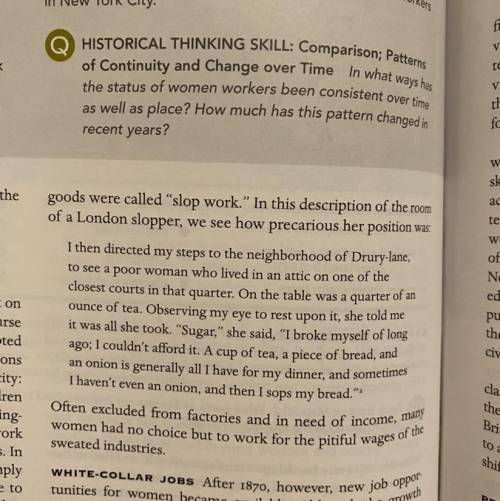 Historical Thinking Skill: In what ways has the status of women workers been consistent over time a