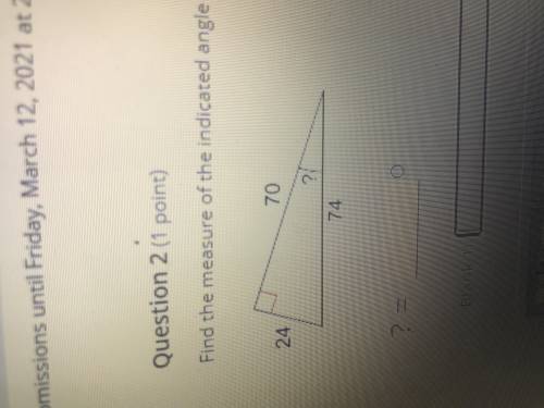 Find the measurement of the indicated angle to the nearest degree