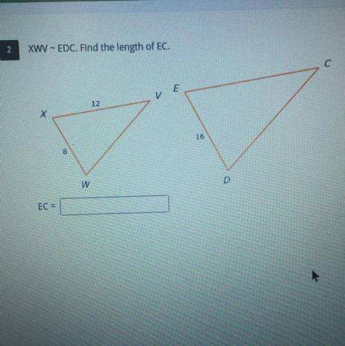 Find the length of EC