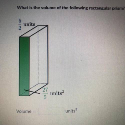 What is a he volume of the following rectangular prism.