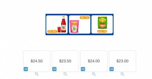 Round each of the shopping items to the nearest 50 cents to estimate the total price.
