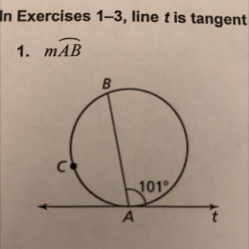 Find the measure of arc AB