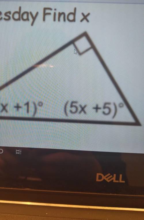 The equations in the triangle consist of (2x +1) and (5x +5)​