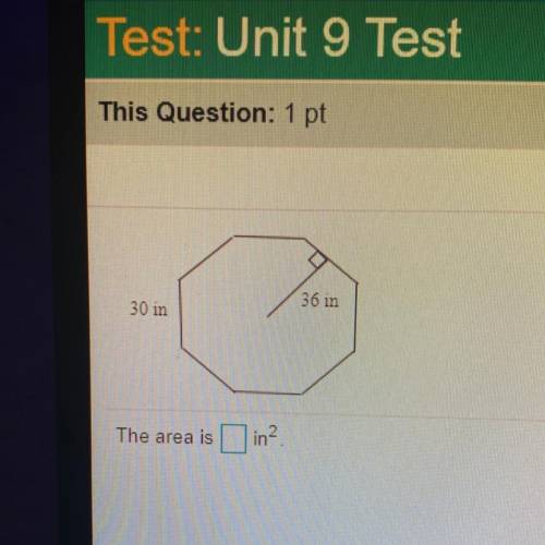 Find the area of the octagon.
The area is =