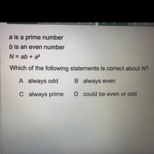 A is a prime number 
b is an even number