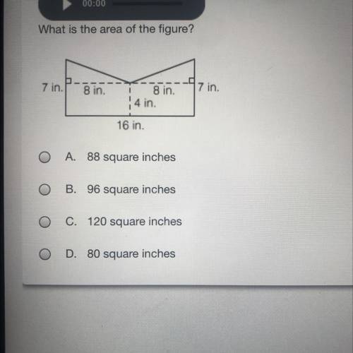 What is the area of the figure?

7 in.
8 in.
7 in.
8 in.
4 in.
16 in.
PLEASE ANSWER GIVING 40 POIN