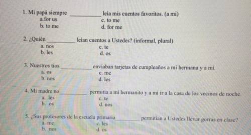 Spanish Indirect Object Pronouns