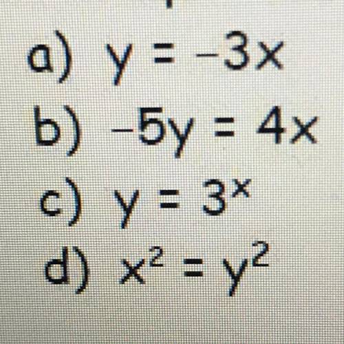 Which equation does not represent a function?