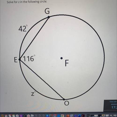 Solve for z in the following circle: