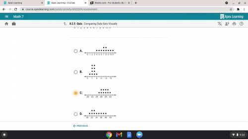 which data set has a variation, or mean absolute deviation, similar to the data set given on the do