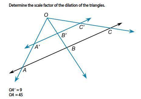 The scale factor of the dilation is...