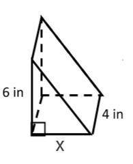 WILL GIVE BRAINLIEST The volume of the figure below is 120 cubic inches. Solve for x.