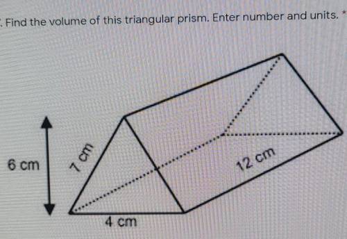 Find the volume of this triangular prism.​
