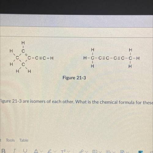 The compounds shown in Figure 21-3 are isomers of each other. What is the chemical formula for thes