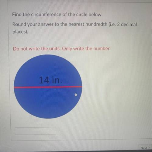 Find the circumference of the circle below