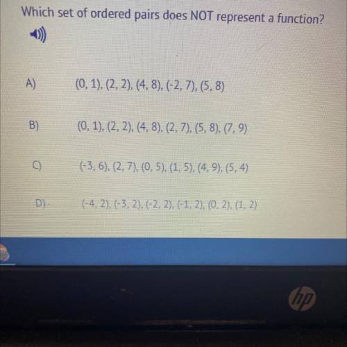 Which set of ordered pairs do not represent a function￼