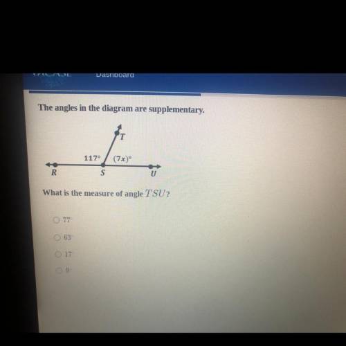 What is the measure of angle TSU?