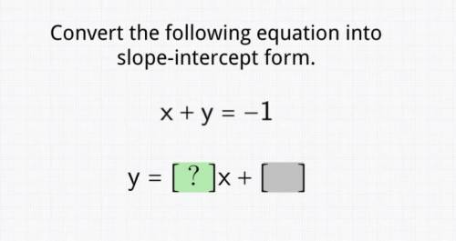 Please help me with this slope-intercept form!