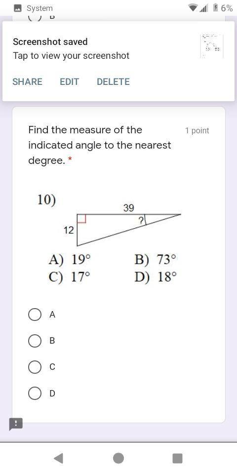 Find the measure of the indicated angle to the nearest degree. Please help