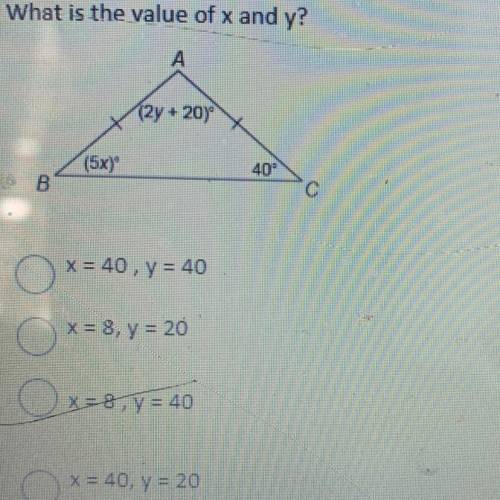 ￼what is the value of x and y?