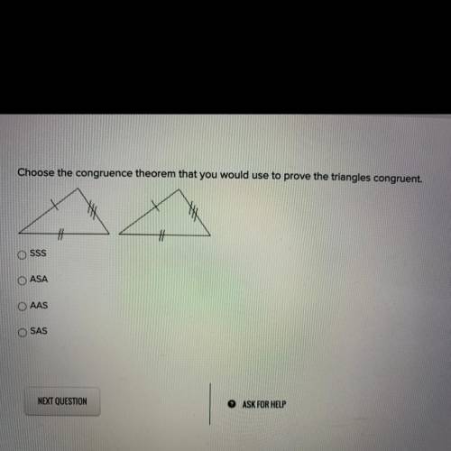 Choose the congruence their

That you would use to prove the triangles congruent. Please and thank