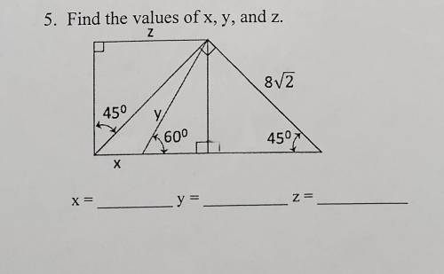 Find the values of x, y, z.