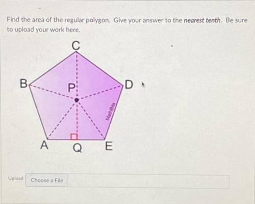 Find the area of the regular polygon and round to the nearest tenth. PLEASE HELP ME.