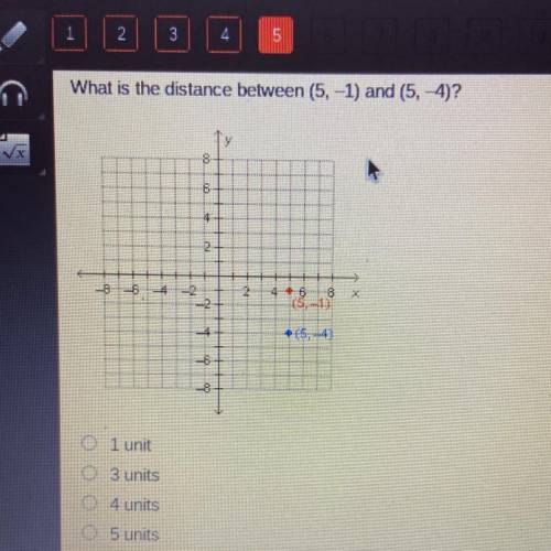 What is the distance between (-25, -3) and (1, -3)?

0 -3 units
O-15 units
1
O 15 units
3 1/2
sā u