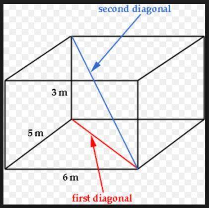 What would be the SUM of the lengths of the first and second diagonals rounded to the nearest whole