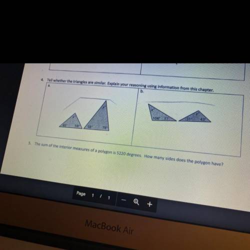 Are the triangles similar!? explain