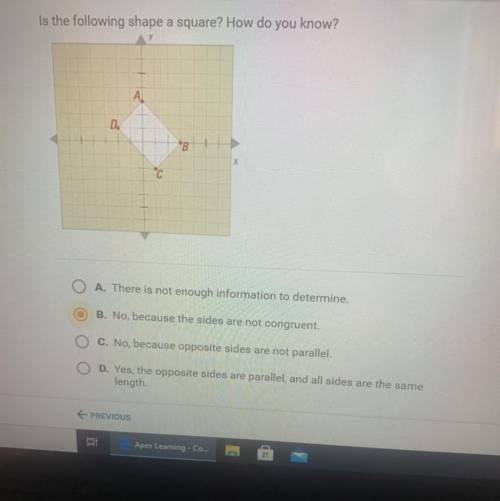 Is the following shape a square? How do you know