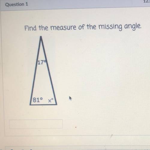 Find the measure of the missing angle.
17
81 x°