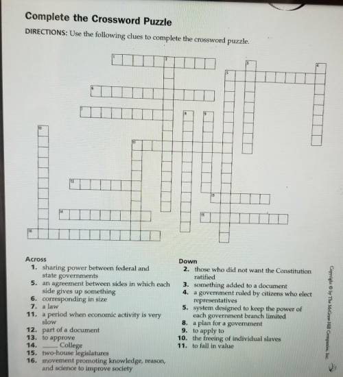 Please help meComplete the Crossword Puzzle​