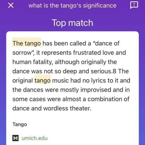 What is the tango's significance