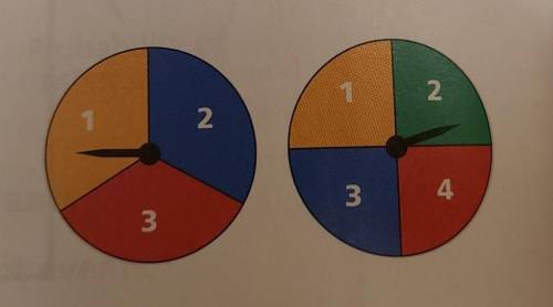 Sumi spins the two spinners shown(image). She wins a prize if the sum of the numbers she spins is 6