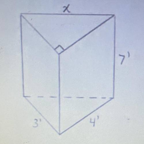 What is X, the volume, and total surface area?? I hate my math class with a passion so please help