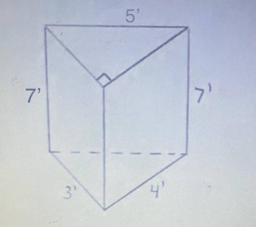 What is the volume of the prism and the total surface area ? PLEASE HELP
ME I APPRECIATE IT