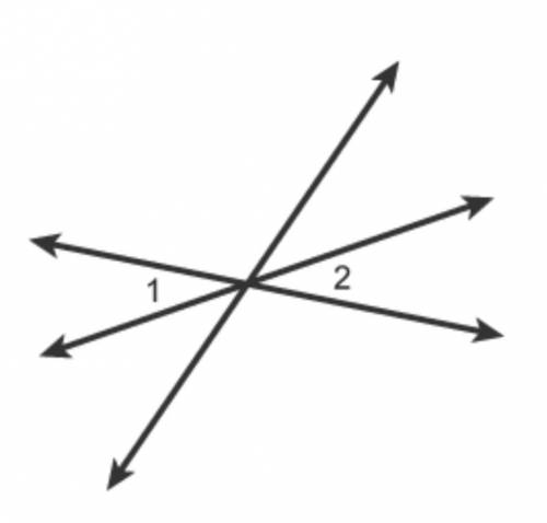 PLS HELP!

Which relationships describe angles 1 and 2?
Select each correct answer.
complementary