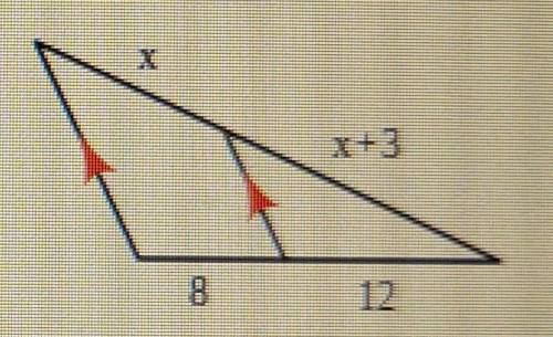 Solve for x using the diagram. (Simply your answer)