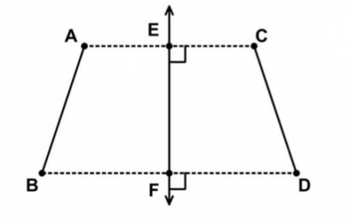 In the diagram shown, CD is the image of AB after a reflection across line EF . Which of the follow