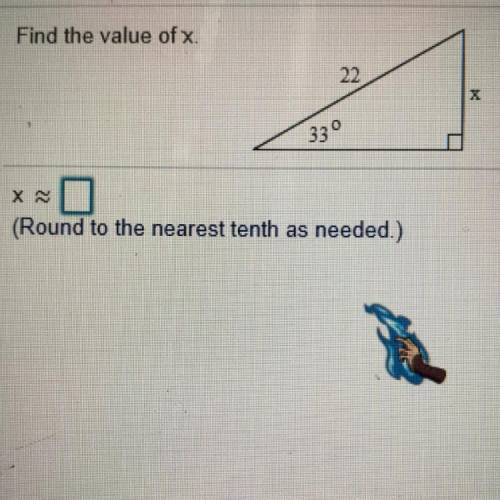 Find the value of x. (Round to the nearest tenth as needed)