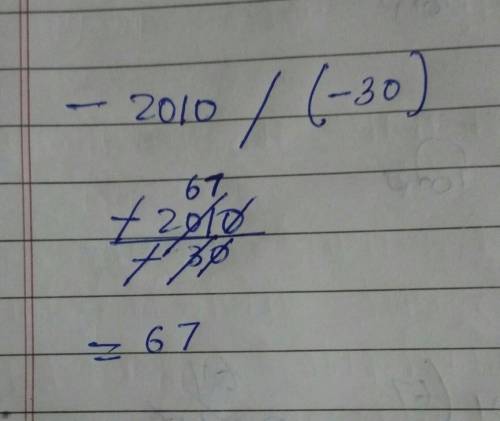 Find the value of -2010/(-30)​