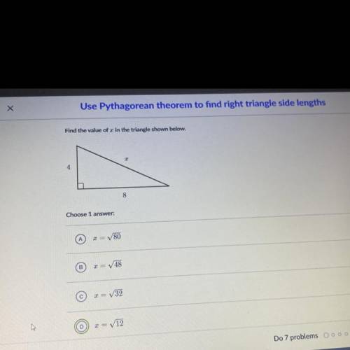 Pls help 
Find the value of X in the triangle.
