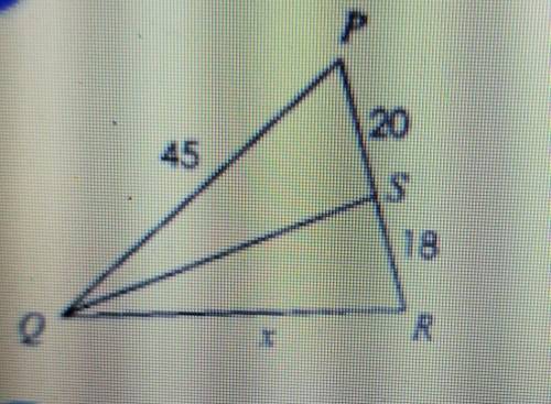 If qs represents an angle bisector solve for x I need help with this​