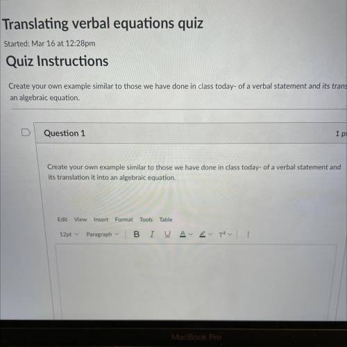Translating verbal equations quiz make sure that this is seventh grade aprropriate