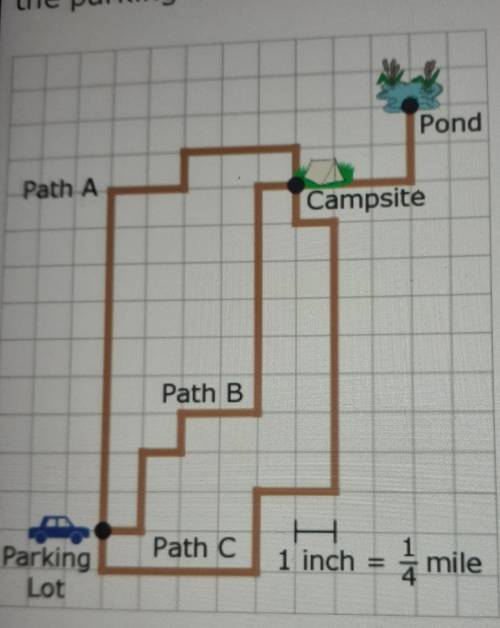 You want the path that will get you to the campsite in the least amount of time. Which path should